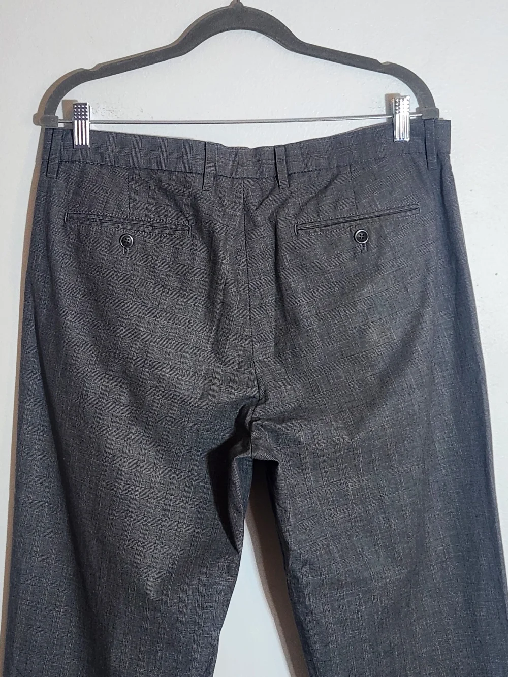 Banana Republic Men's Gray Plaid Straight Fit Pants Size 34 x 34
